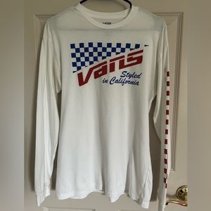 Vans crisp white mens Medium long sleeve tee